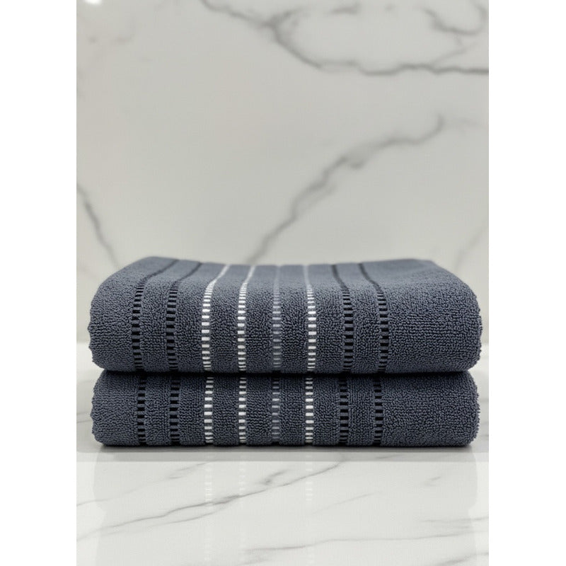 Toallas Baño Completo 100% Algodón Super Absorbente Gris Tapg