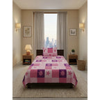 Juego De Sábana Bramante Individual Amanecer 100% Algodón Rosa Sol Y Estrella Rosa