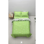Edredón Premium Duvet Dos Vistas Matri Con Relleno Incluido Verde Corazón Monstruito Lucky Algodón Alta Densidad