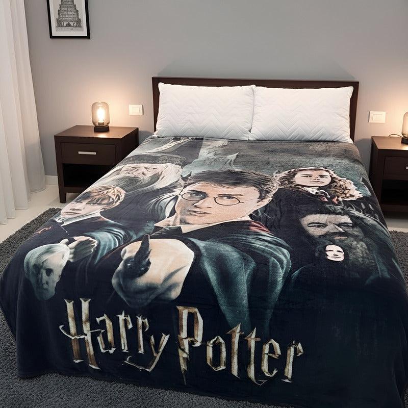 Frazada Matrimonial Providencia De Artistas Super Suave Harry Potter Varita Negro