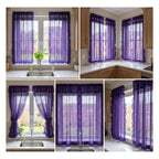Juego De Cortinas 2 Paneles 2.50x1.95 De Ventana Transparent Violeta