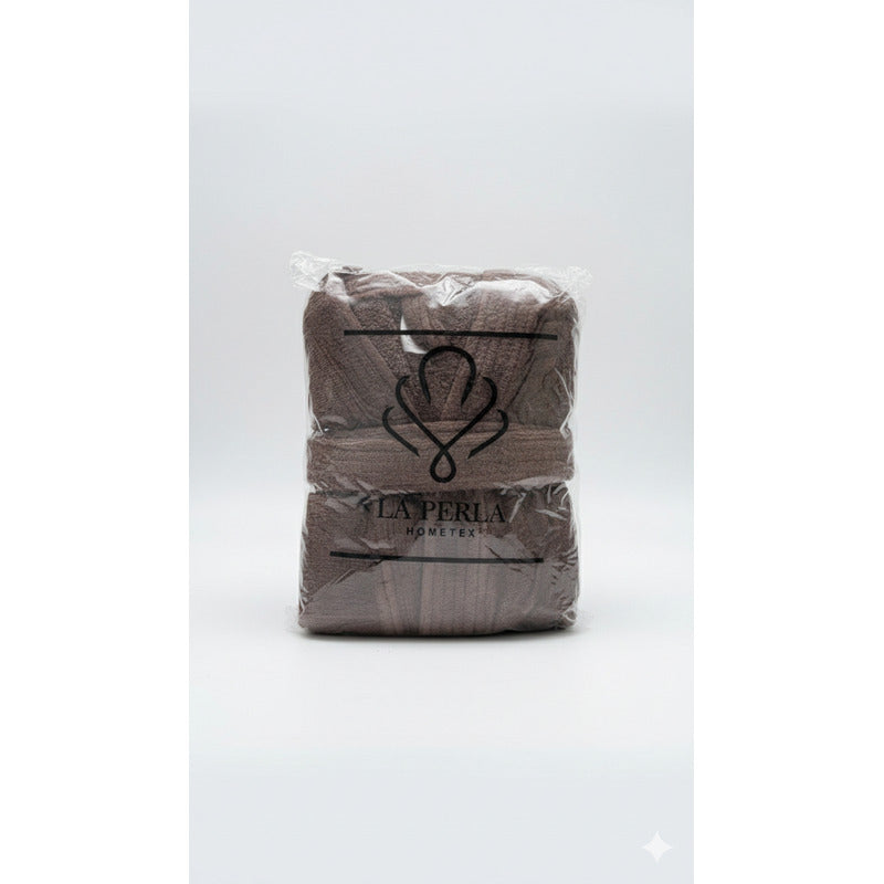 Bata De Baño Leonora Rasurada 100% Algodón Super Absorbente Marrón Café M-l