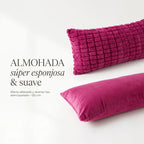 Almohada Providencia Super Jumbo Piel Jacquard Suave Fucsia