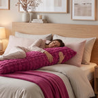 Almohada Providencia Super Jumbo Piel Jacquard Suave Fucsia