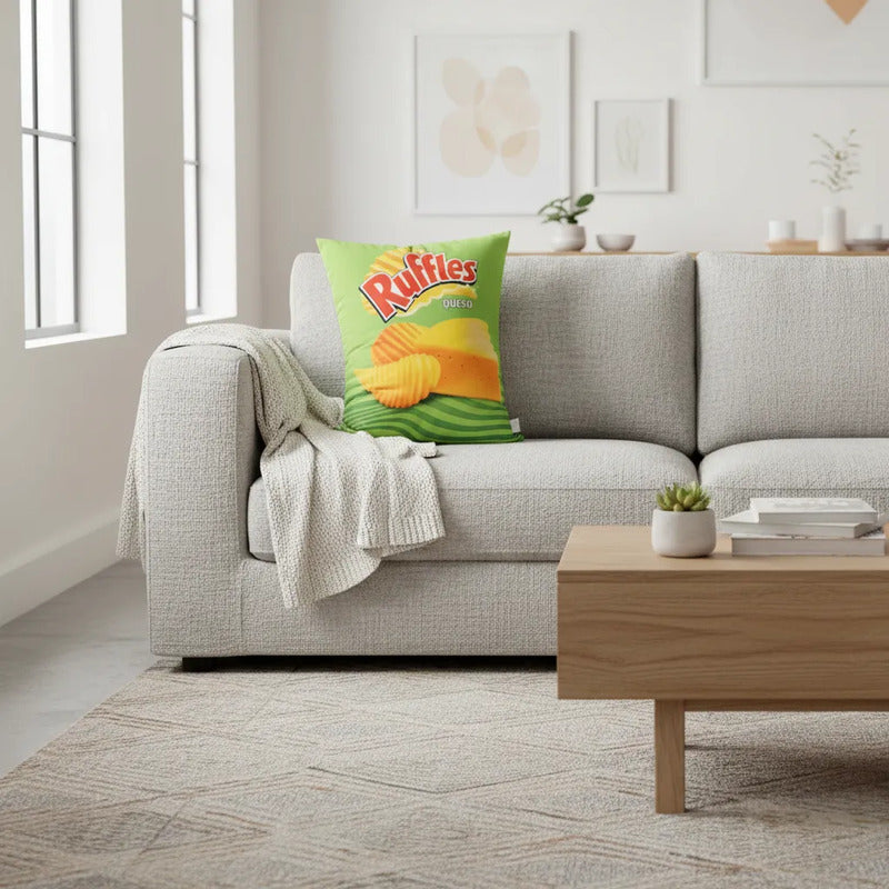 Almohada Ruffles Providencia Grande Super Suave Y Esponjoso Verde Lima