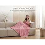 Cobertor Frazada Matrimonial Ligera Super Suave Y Calientita Espiga 700 G Rosa Claro