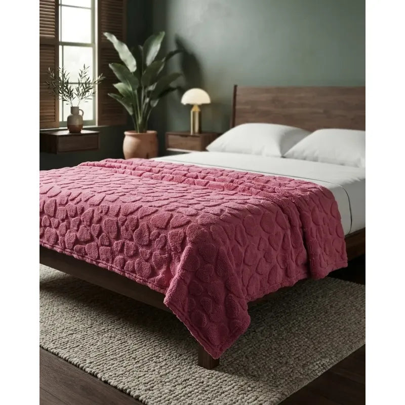 Cobertor Providencia Jacquard Ovejita Super Calientita Romántico Fucsia 880 G Fucsia
