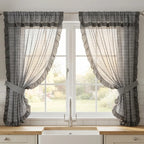 Juego De Cortinas 2 Paneles 2.50x1.95 De Ventana Transparent Gris