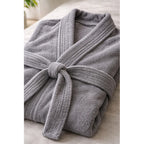 Bata De Baño Unisex 100% Algodón Suave, Absorbente Y Cómoda Gris Lisa Plateada M-l