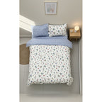 Edredón Premium Duvet Dos Vistas Matri Con Relleno Incluido Azul Tulipán Corazones Algodón Alta Densidad