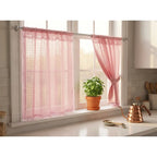 Juego De Cortinas 2 Paneles 2.50x1.95 De Ventana Transparent Rosa Claro