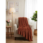 Frazada Leonora Matrimonial Extra-suave Grabado Hd Acogedora Hojuelas Shedron Chocolate