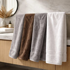 Set 4 Toallas Premium Super Absorbentes 100% Algodón Tamaño Gris Grande, Máxima Absorción Y Suavidad Superior