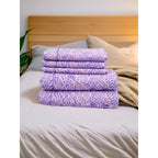 Sábana King  Bramante Cajón Amplio 100% Algodón Super Suave Lila Mosaico Morado