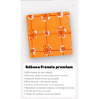 Juego De Sabanas Franela Mariol 100% Algodón Matrimonial Naranja Acapulco Naranja