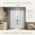 Juego De Cortinas 2 Paneles 2.50x1.95 De Ventana Transparent Gris