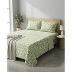 Juego De Sabanas Franela Mariol 100% Algodón Matrimonial Verde Claro Floresta Verde Claro