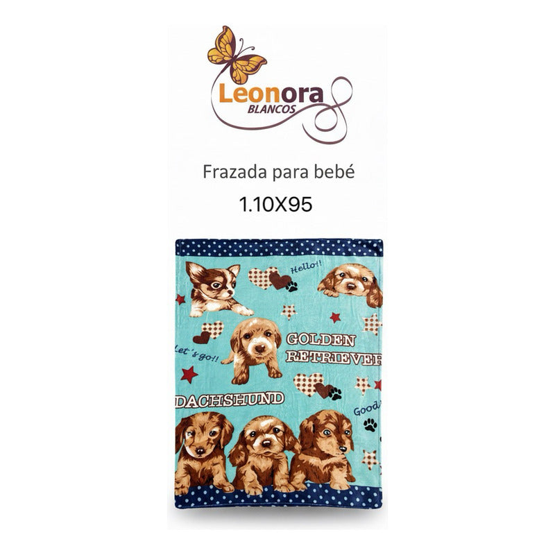 Cunero Baby Clasic Leonora De Bebé Térmico Y Super Suavecito Perritos Tiernos Agua