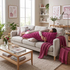 Almohada Providencia Super Jumbo Piel Jacquard Suave Fucsia
