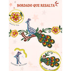 Sabana Matrimonial Lisa Bordada 100% Algodón-diseño Elegante Rosa Pavorreal Bordado
