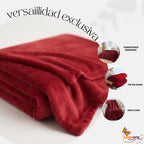 Cobertor Frazada Matrimonial Textura Durazno Lisa Calientita Roja Lisa 700 G Rojo