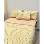 Juego De Sabanas Franela Mariol 100% Algodón King Size Amarillo Mini Flor Amarilla