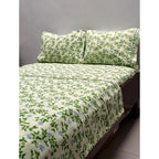 Juego De Sabanas Franela Mariol 100% Algodón Matrimonial Verde Claro Floresta Verde Claro
