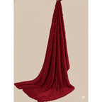 Frazada Leonora Matrimonial Extra-suave Grabado Hd Acogedora Cadena Roja Rojo