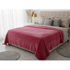 Frazada Térmica Leonora Matrimonial Extra Suave-grabada Cuadros Rosa Rosa Chicle