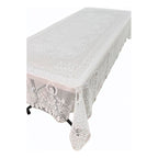 Mantel Calado Leonora 1.5×2.5 M | Elegancia Total Blanco Calado Rosas