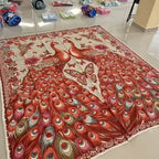 Colcha De Hilo Jacquard Leonora Premium Matrimonial Amplia Rojo Pavorreal Rojo