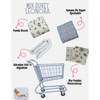 Edredón Premium Duvet Dos Vistas Matri Con Relleno Incluido Azul Tulipán Corazones Algodón Alta Densidad
