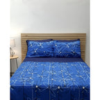 Juego De Sabanas 6 Piezas Tacto Bambu Premium Quality Azul Flor Marino