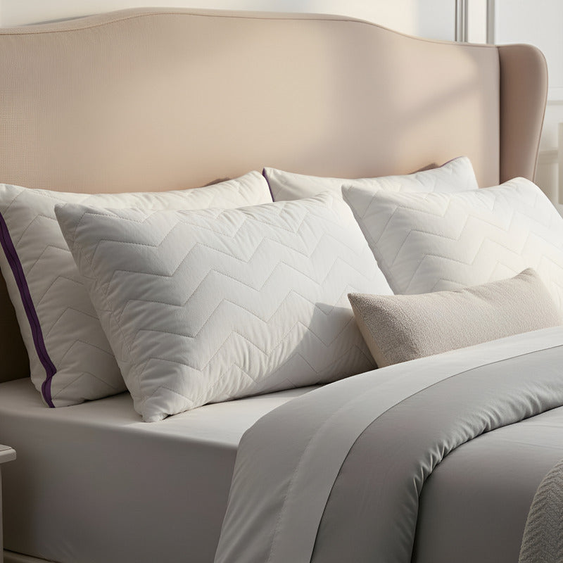 Par De Almohadas Leonora Matrimoniales Suaves Y Cómodas Blanco