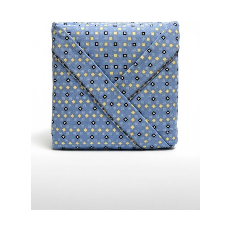 Juego De Sábanas Matrimonial Leonora Franela Planchada 2mts Azul Acero Punteado Azul