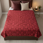 Cobertor Matrimonial Ovejita Jacquar Corazones Corazones Rojo