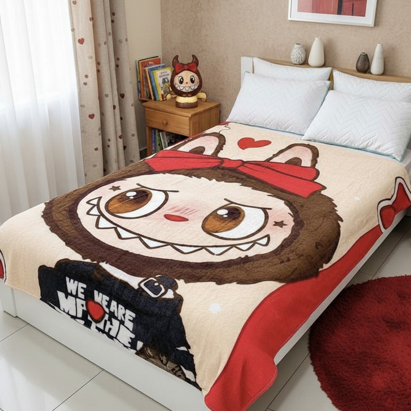 Frazada Providencia Disney Matrimonial Super Calientita Labubu Rojo