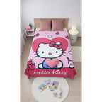 Frazada Matrimonial Super Suave Y Calientita Hello Kitty Love Rosa