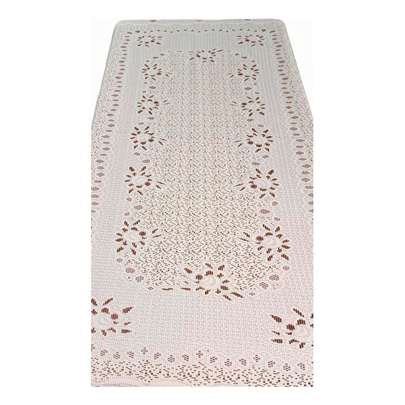 Mantel Calado Leonora 1.5×2.5 M | Elegancia Total Marrón Claro Calado Cafe