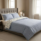 Funda De Edredón Duvet Matrimonial 2 Vistas 100% ALG Premium Azul Claro
