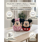 Almohada Providencia Abrazable Pack De Mickey Y Minnie Suave Negro