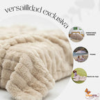 Cobertor Frazada Matrimonial Ligera Super Suave Y Calientita Rayado 700 G Beige