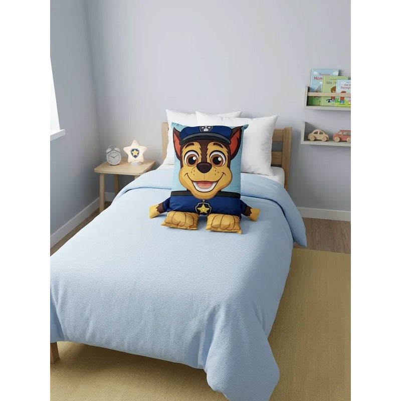 Almohada Providencia Decorativa Feliz De Paw Patrol / Ryder Azul