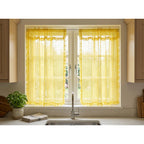 Juego De Cortinas 2 Paneles 2.50x1.95 De Ventana Transparent Amarillo