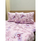 Juego De Sábanas Matrimonial Algodón Percal 144 Hilos-fresca Rosa Pálido Buganvilia Rosa