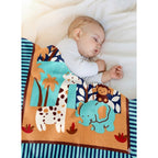 Cunero Baby Clasic Leonora De Bebé Térmico Y Super Suavecito Zoo Azul Celeste