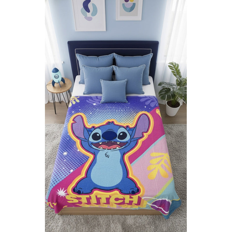 Frazada Providencia Matrimonial Disney Stitch Galactico Azul