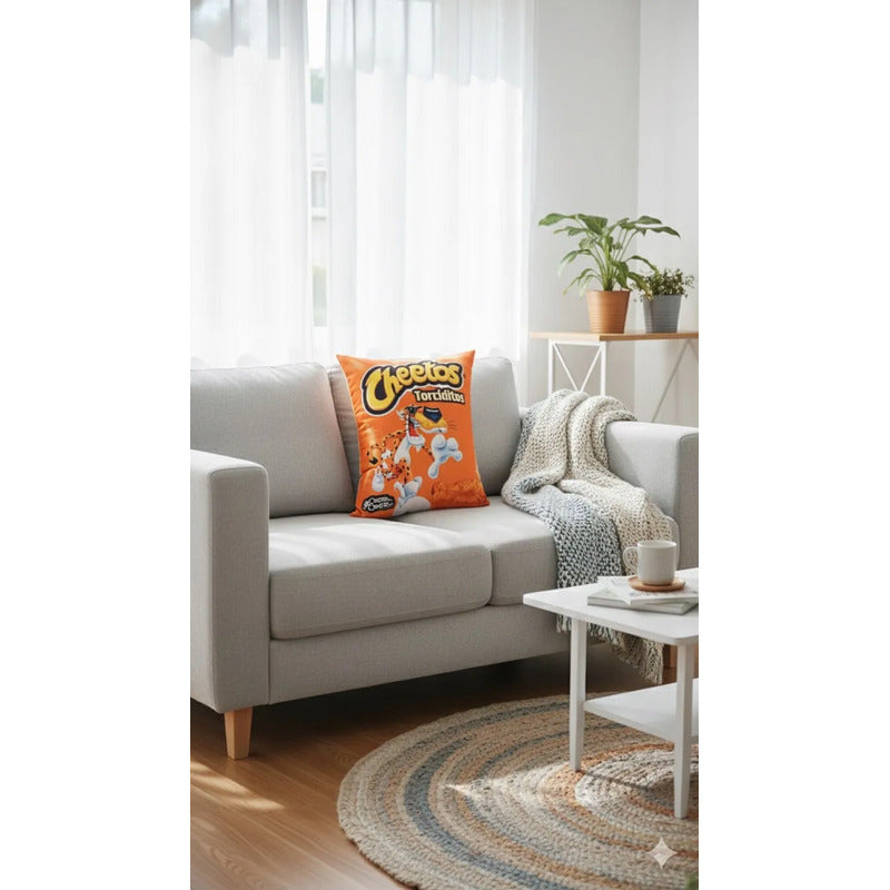 Almohada De Chetos Providencia Grande Super Suave Esponjoso Naranja