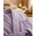 Bata De Baño Unisex 100% Algodón Suave, Absorbente Y Cómoda Violeta Lisa Lavanda M-l