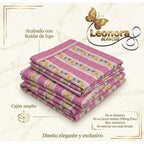 Sábana King  Bramante Cajón Amplio 100% Algodón Super Suave Lavanda Pétalo Pop Lila